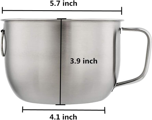 18/8 Stainless Steel Leak Proof Food Storage Container with Handle and Lid, Snack Bowl, Stainless Steel Bento Lunch Box, Soup Bowl, Noodle Pot, Ra...