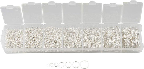 ALLinONE Mixed 7 Sizes Open Jump Rings Kit Jewelry Findings for DIY Craft Jewelry Making Repair (Silver)...