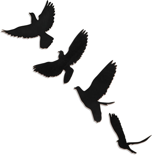 Blulu 4 Pieces Wooden Bird Wall Decor Flying Bird Sculptures Wall Art Decor Silhouette Art Wooden Sign for Home Living Room Bedroom Kitchen Hangin...