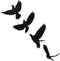 Blulu 4 Pieces Wooden Bird Wall Decor Flying Bird Sculptures Wall Art Decor Silhouette Art Wooden Sign for Home Living Room Bedroom Kitchen Hangin...