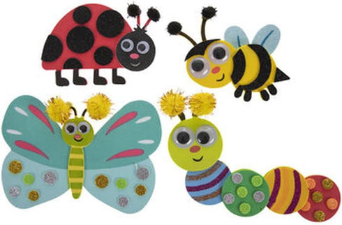Bug Art Craft Kit - Makes 12 (Butterfly, Ladybug, Caterpillar, Bee)...