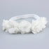 Baby Toddler Elastic Chiffon Flower Headbands Princess Girls Hand Sewing Beads Flower Headwear Nylon (QJ11 White pink) (QJ11 White pink)...