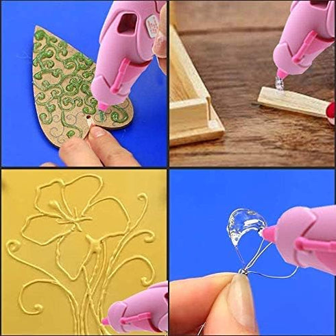 Mini Glue Gun Sticks 4" Long 0.27" Dia, Hot Glue Gun Refill Sticks, All-Purpose Dual Temp Glue Sticks(60 Pack Clear)...