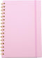 Spiral Notebook with Bandage and Inner Pockets, A5 PU Hardcover 8mm Ruled 70 Sheets/140 Pages Journals for Study and Office (Pink)...