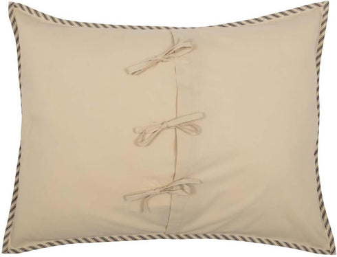 VHC Brands Sawyer Mill Ticking Stripe Sham, Standard 21x27, Charcoal Grey...