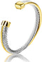UNY JEWEL Jewelry Make a Statement with Our Two Tone Twisted Cable Wire Ball Weave Cuff Bangle Makes a Thoughtful and Stylish Gift...