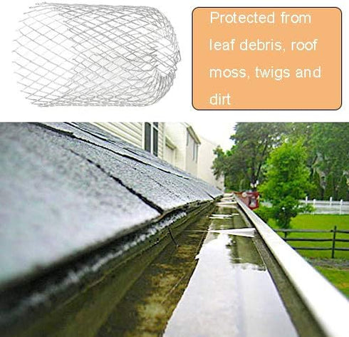 Lainrrew 3 Pcs Gutter Guard 3 Inch Flexible Aluminum Filter Strainer Rain Gutters Strainer Downspout Guard Protection Net Cover Stop Blockage from...