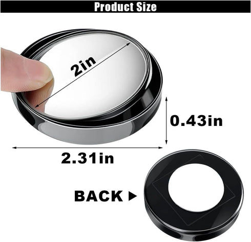 4PCS Car Blind Spot Mirrors, Adjustable HD Glass Auto Side Rear View Mirrors Round Wide View Angle Mirror, Car Rear View Convex Accessories with F...