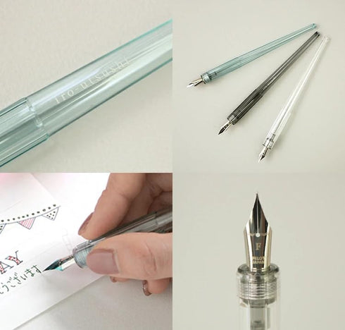 Pilot iro-utsushi Dip Pen Type Writing Tool Resin Shaft Clear Blue Medium Point FIR-70R-CLM With Original Stylus Ballpoint Touch Pen......