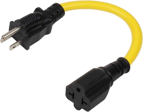 4-1 12AWG Heavy Duty 15 Amp Household AC Plug to 20 Amp T Blade Adapter Cable,5-15P to 5-20R,5-15P to 6-15R,5-15P to 6-20R, AC Power Adapter, L=1F...