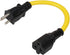 4-1 12AWG Heavy Duty 15 Amp Household AC Plug to 20 Amp T Blade Adapter Cable,5-15P to 5-20R,5-15P to 6-15R,5-15P to 6-20R, AC Power Adapter, L=1F...