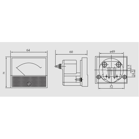uxcell Analog Current Panel Meter DC 0-1A 85C1 Ammeter 64x60x56mm for Circuit Testing Charging Battery Ampere Tester Gauge Pack of 1...