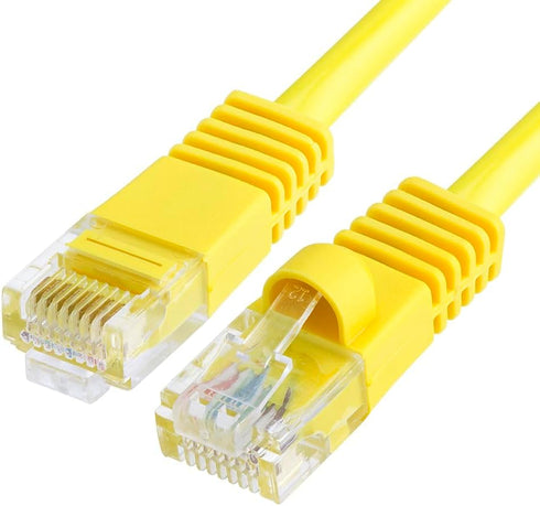 Cmple Cat5e Network Ethernet Cable - Computer LAN Cable 1Gbps - 350 MHz, Gold Plated RJ45 Connectors - 25 Feet Yellow...