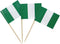 100 Pcs Nigeria Flag Nigerian Toothpick Flags, Small Mini Stick Cupcake Toppers Nigerian Flags Cocktail Picks...