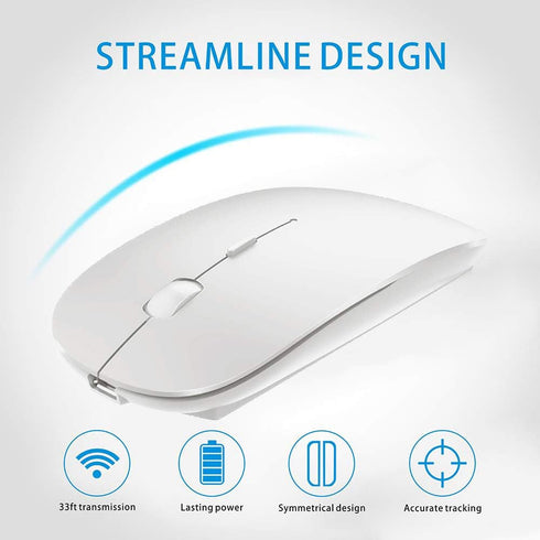 KLO Bluetooth Mouse for MacBook/MacBook air/Pro/iPad, Wireless Mouse for Laptop/Notebook/pc/iPad/Chromebook (BT/B White)...