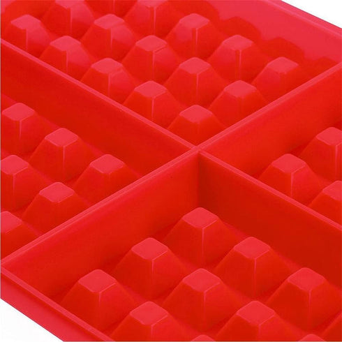 Silicone Waffle Mold for Baking, Non Stick, Dishwasher Safe, Square Shape Set of 2, Red...