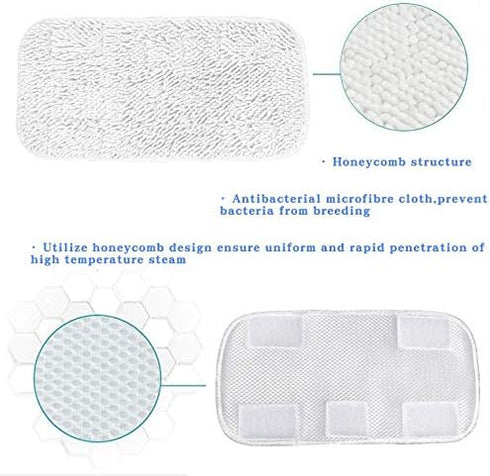 HYCLES Replacement Sienna Luna Cloth Pads Microfiber Mop Pads 4 Pcs for Steamer Head SSM-3006 Washable Cleaning Pads for Floor...
