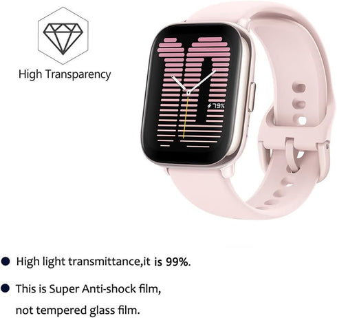 6 Pack Compatible with Amazfit Active Screen Protector Film for Amazfit Active 1.75” Smartwatch Screen Protectors Foils Screen Cover Crystal Clear...