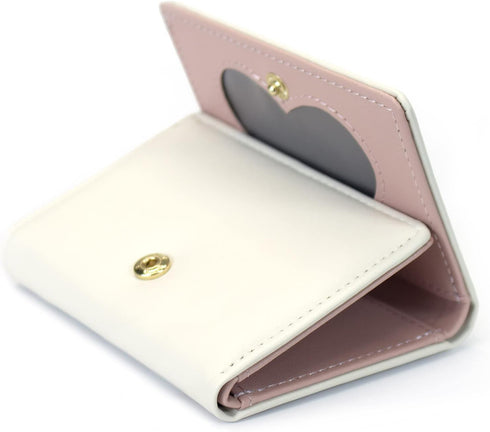 Small Wallets for Girls Cute Bear Print Wallet Small Tri-folded Wallet Cash Pocket Card Holder ID Window Purse for Women (Beige)...