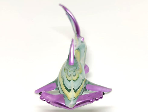 Hammer Shark Figurines Animals Hand Blown Glass Art Collectible Gift Home Decorate 4", Green Yellow...