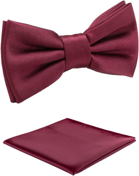 Boys Solid Pre-tied Bow Ties,Adjustable Tuxedo Bowtie For Boy With Multiple Colors (11''-18'')...