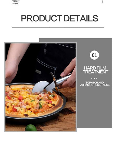 Bakeware Pizza Pan Set 8x1 Inch Heavy Duty Scratch Resistant Non-Stick Bakeware for Pies Pizza Cake Foods with Gloves and Oil Absorbent paper for ...