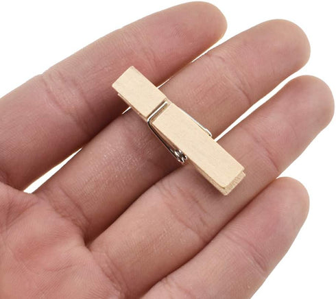 HAHIYO Wooden Clothes Pins Clothespins Small Do NOT Fall Apart 1.38 inches Length 60 Pack Sturdy Strong Springs No Rust No Discoloration for Laund...
