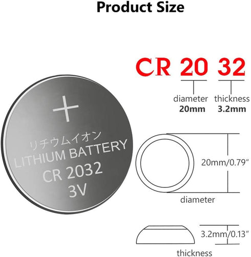 ECR2032 3V Lithium Coin Cell Battery CR2032 (100 Pack)...