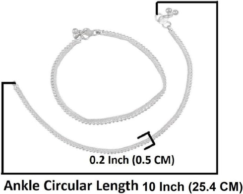 Efulgenz Silver Tone Indian Jewelry Anklets for Women Indian Bollywood Metal Ball Beads Wedding Indian Payal Anklet Pair for Women Indian Ankle Br...