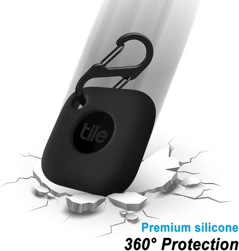 Geiomoo Silicone Case for Tile Mate 2022 Tracker, Soft Flexible Scratch Resistant Cover with Carabiner (Black)...