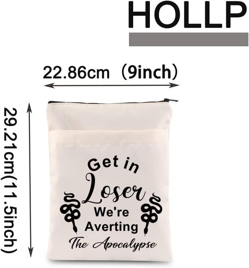 HOLLP Omens Book Sleeve Inspired Gift Get in Loser We're Averting The A Waterproof Zipper Pouch Omens Fans Gift(Get in Loser)......