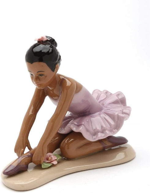 20902 African American Ballerina in Lavender Dress 3 7/8" H...