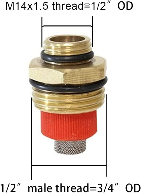 Joywayus Brass Misting Spray Nozzle 1/2" NPT Male 3-Holes Garden Sprinklers Irrigation Connector Water Sprinklers Mister Heads Fitting with Filter...
