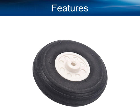 Heyiarbeit 1.5" RC Model Airplane Foam Wheel Super Light Tire and Wheel Sets for RC Airplane PU Sponge Tire with Plastic Hub 2 Pcs...