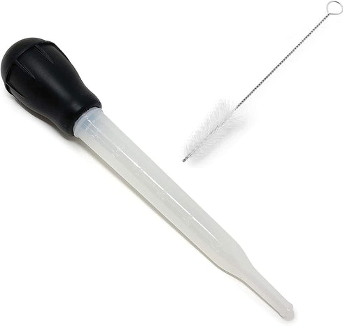 Turkey Baster Set, Turkey Injector Syringe with Cleaning Brush, Syringe Baster for Cooking - 11.5 inch Baster with Measurments for BBQ Grill Bakin...