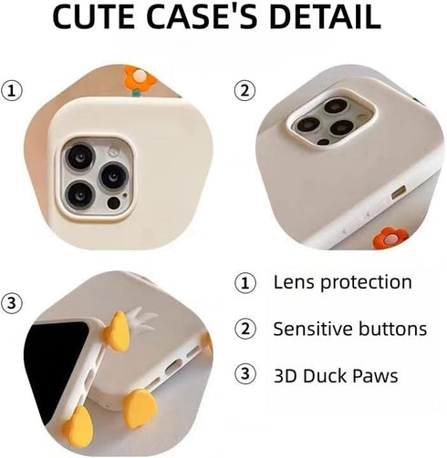 Ugly Phone Cases for iPhone 15 Funny Cute Phone Case with 3D Cartoon Duck and Foot Ugly Weird Girly Phone Cases for Teen Women Girls...
