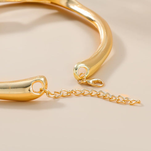 Chunky Metal Buckle Collar Necklace for Women,Thick Geometric Metallic Unisex Abstract Choker Necklace Statement Fashion Chain Necklace Cool Punk ...