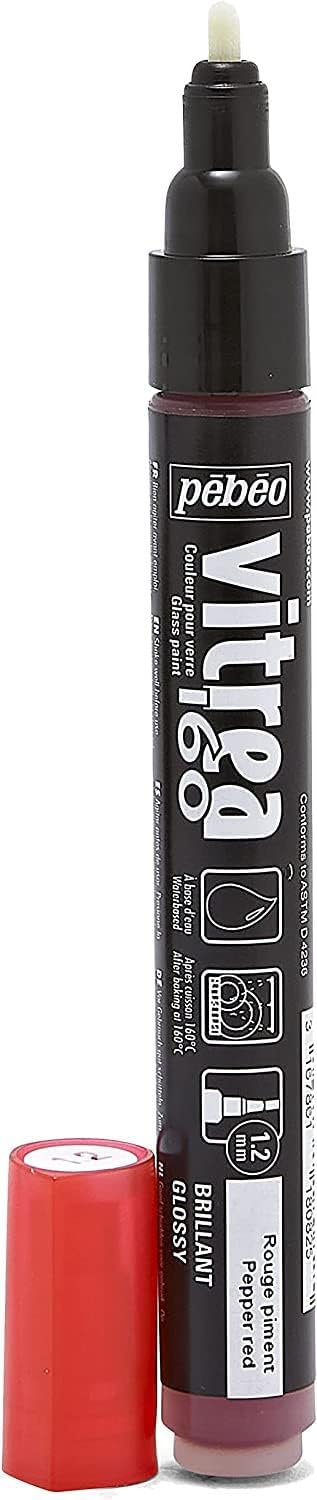 Pebeo Vitrea 160, Glossy Glass Paint Marker - Pepper Red...