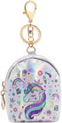 RARITYUS Mini Wallet Zip Around Cute Unicorn Holographic Coin Purse Change Purse with Key Ring...