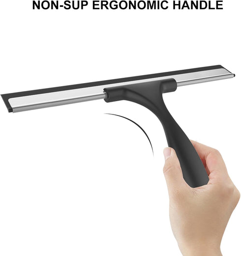 SetSail Shower Squeegee for Glass Doors Stainless Steel Squeegee for Shower Glass All-Purpose Window Squeegee for Tile Shower Walls, Bathroom, Sin...