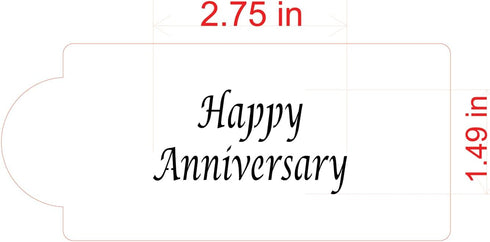 Designer Stencil Happy Anniversary Business Card Cookie Stencil, Beige/semi-transparent...