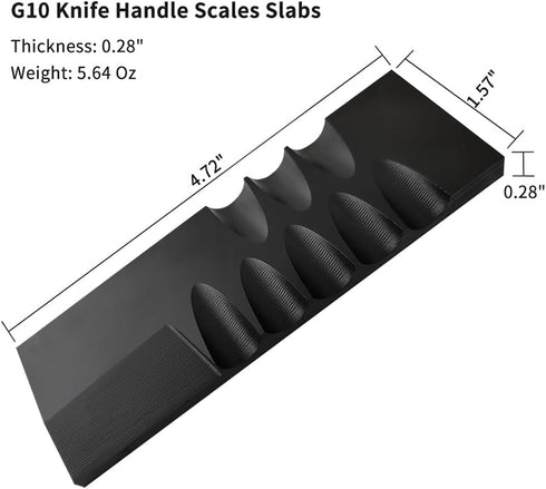 Cool Hand 2 pcs G10 Knife Handle Scales Slabs Custom DIY Tool Material for Knives Making Blanks Blades, All Black, KHM-G10-1...