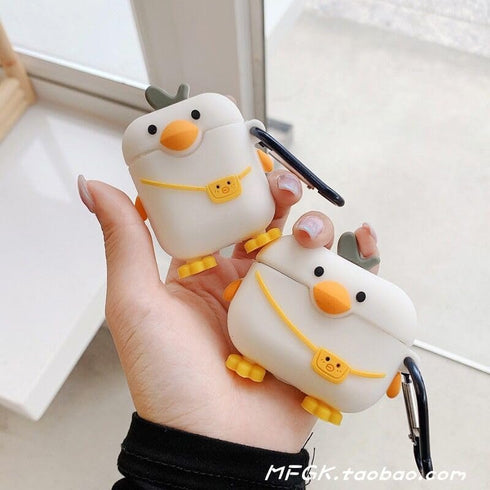 Cute Duck & Shark Case for Airpod 3rd Generation Cover, Funny 3D Cartoon Kawaii Airpods 3 Silicone Shell with Cleaning Kit & Keychain for Apple Ai...