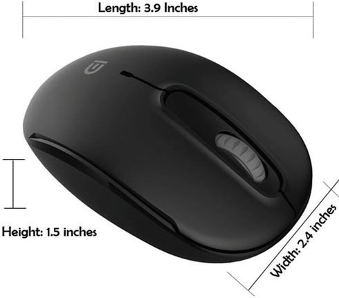 MiraCase Comfortable 2.4 GHz Long Range Silent Wireless Mouse | 1600 DPI | 30ft Working Distance | Battery Included | Black...