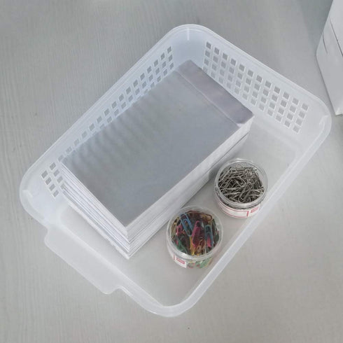 Rectangular Plastic Storage Organization Trays Baskets in Clear, 6-Pack...