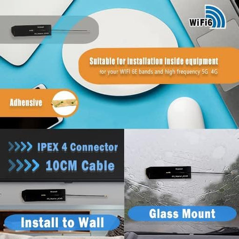 Internal Antenna triple band WiFi for wimax zigbee bluetooth wifi 2.4G wifi 5G wifi 6 and Cellular 5G 4G LTE Bands High Gain ipex 10cm...