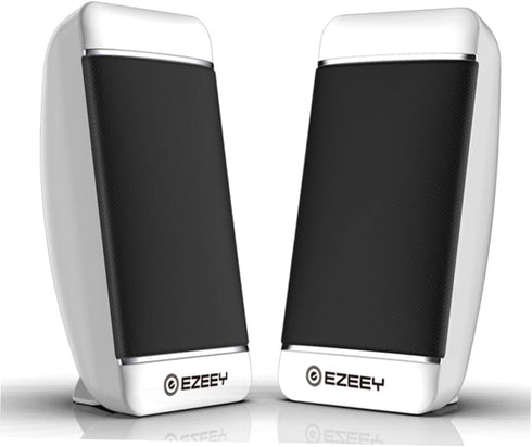 Mobestech Computer Speakers 2pcs Portable Notebookwhite Wired Sound Powered Speakers for Desktop Mini Speaker Multimedia Loudspeaker USB Stereo Co...