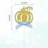 24pcs Pumpkin Cupcake Toppers, Fall Theme Cake Decoration for Baby Shower Party Supplies (Blue Bow)...