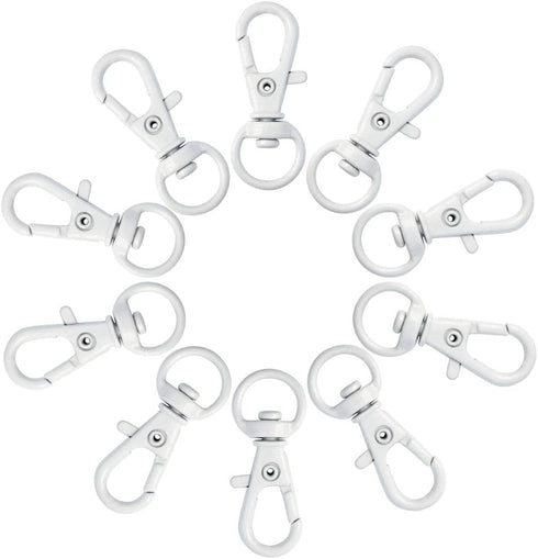 50 pcs Swivel Clasps Lanyard Snap Hook,cnomg Metal Swivel Lanyard Snap Hook Lobster Claw Clasp (White)...
