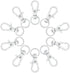 50 pcs Swivel Clasps Lanyard Snap Hook,cnomg Metal Swivel Lanyard Snap Hook Lobster Claw Clasp (White)...